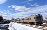  NJT Comet V Cab Car trailing on NJT Train # 5221 as it is about to stop at Raritan Station, the last stop of its run 